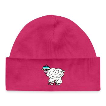 Kinder Schaf Schafe Lamm lustig  - Baby Organic Mütze - hot Pink - Vorne