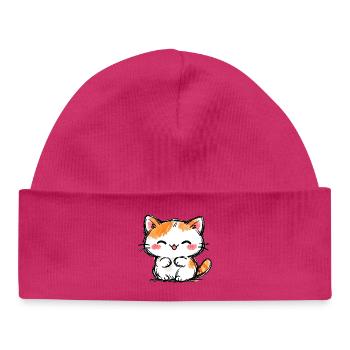 Chaton Aquarelle Chat Câlin - Bonnet bébé bio - hot pink - Devant