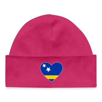 Curaçao_Flagge_Herz - Baby Organic Beanie - hot pink - Front
