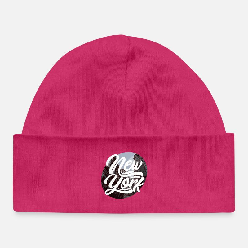 New York - Bonnet bébé bio - hot pink