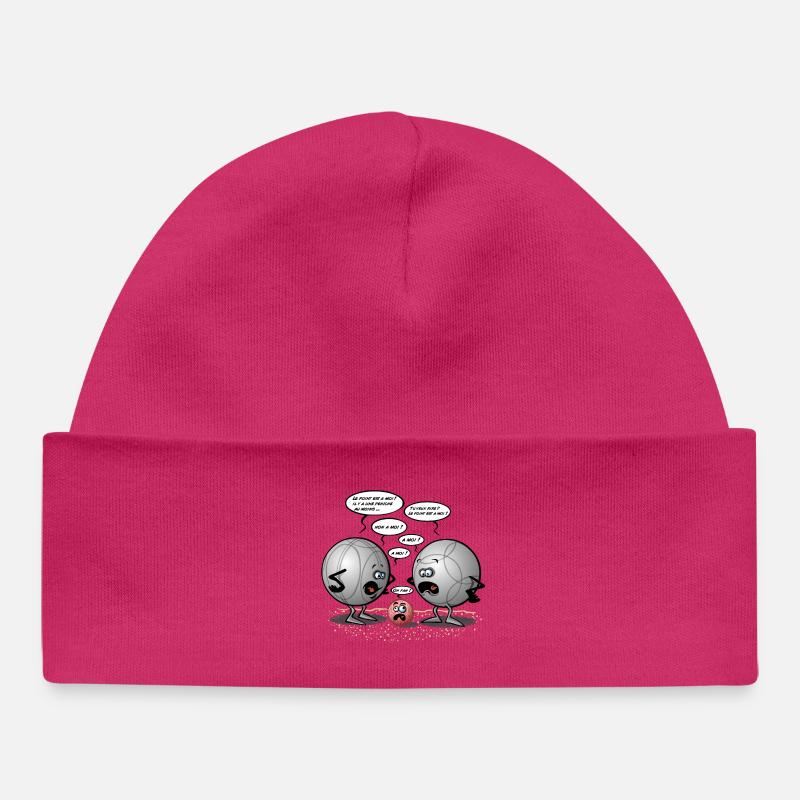 Discorde pétanque - Bonnet bébé bio - hot pink
