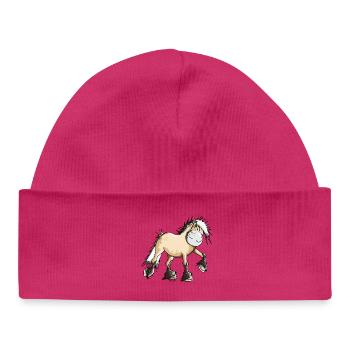 Funny Fjord Horse - Baby Organic Beanie - hot pink - Front
