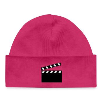 Clapper Board - Baby Organic Beanie - hot pink - Front