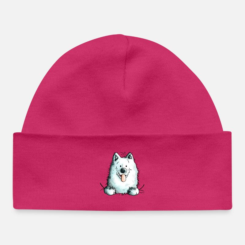 Cute Samoyed Dog - Samoyède - Bonnet bébé bio - hot pink