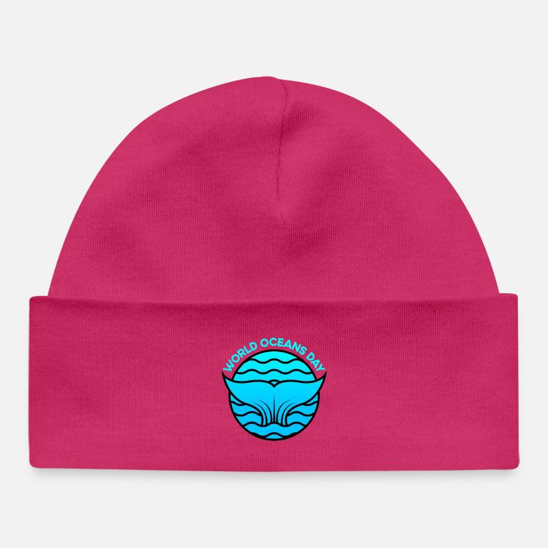 Journée mondiale des océans - Bonnet bébé bio - hot pink