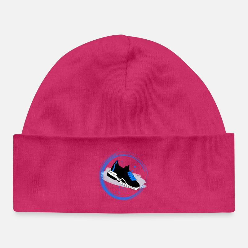 Splash de baskets en cercle - Bonnet bébé bio - hot pink