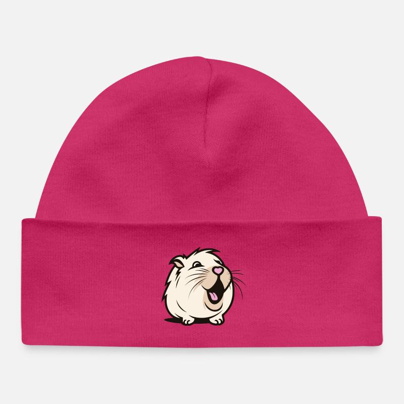 Cobaye joyeux / Hamster – Nez en cœur - Bonnet bébé bio - hot pink