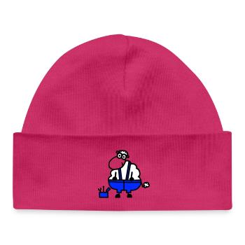 Mouton d’artisan, héros du travail - Bonnet bébé bio - hot pink - Devant