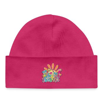 Illustration  de Joie Colorée - Bonnet bébé bio - hot pink - Devant