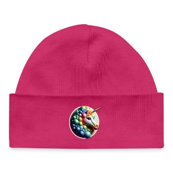 unicorn horse fairy fairy rainbow wish diverse - Baby Organic Beanie - hot pink - Front