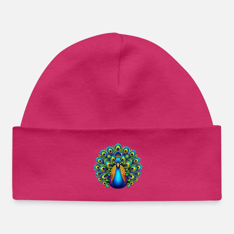 Paon - Bonnet bébé bio - hot pink