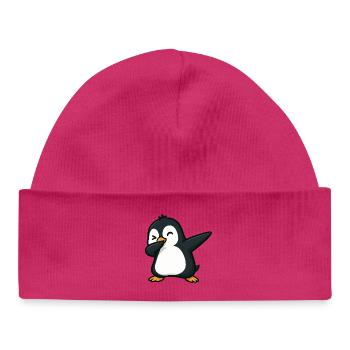 Süßer Pinguin Dabbing Cool Cartoon Zwinker - Baby Organic Mütze - hot Pink - Vorne