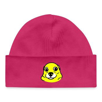 Anxious Dog in Pop Art Style - Baby Organic Beanie - hot pink - Front
