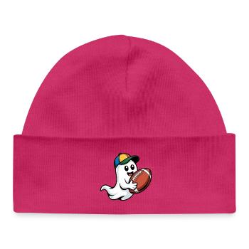 Geist mit Football und Cap - Baby Organic Mütze - hot Pink - Vorne