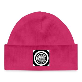 Spirale hypnotique noir et blanc - Bonnet bébé bio - hot pink - Devant