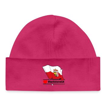 Drapeau de Haute-Autriche avec cœur - Bonnet bébé bio - hot pink - Devant