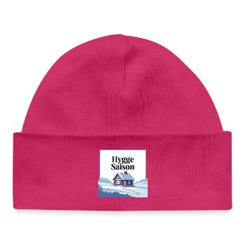 Cozy Hygge Saison Winterhüttendesign - Baby Organic Mütze - hot Pink - Vorne