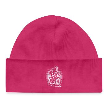 Road bike illustration for road bike - Baby Organic Beanie - hot pink - Front