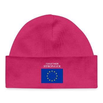 Drapeau européen plus fort ensemble - Bonnet bébé bio - hot pink - Devant