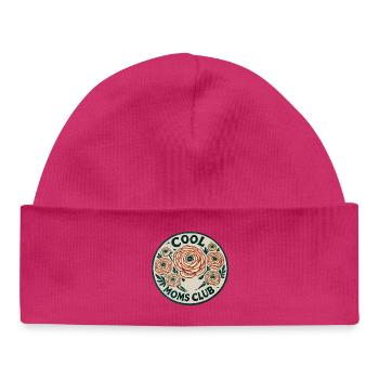Cool Moms Club Blumenabzeichen - Baby Organic Mütze - hot Pink - Vorne