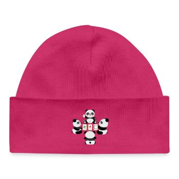 Jouer au Mahjong au Panda - Bonnet bébé bio - hot pink - Devant