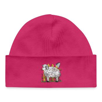 bélier - Bonnet bébé bio - hot pink - Devant