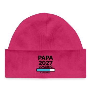 Daddy-to-be 2027 Loading - Baby Organic Beanie - hot pink - Front