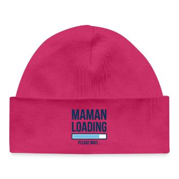 Maman Loading Chargement Bébé Design - Bonnet bébé bio - hot pink - Devant