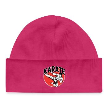 Karate Arts Martiaux Karateka Entraînement au Dojo de Coup de Pied Karatête - Bonnet bébé bio - hot pink - Devant