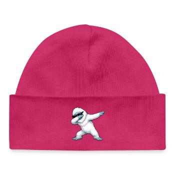 Dabbing Yeti - Baby Organic Beanie - hot pink - Front
