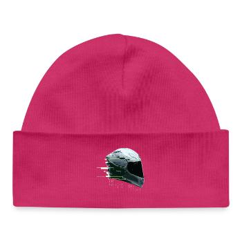 Cyber Moto Casque Glitch Racing Future Gamer - Bonnet bébé bio - hot pink - Devant