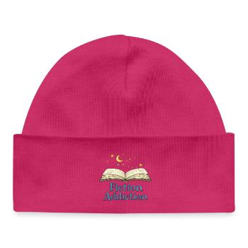 Livre ouvert de l’addiction à la fiction - Bonnet bébé bio - hot pink - Devant