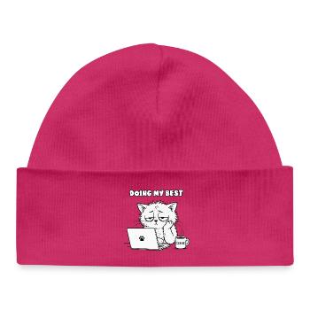 Feline Office Motivation - Baby Organic Beanie - hot pink - Front
