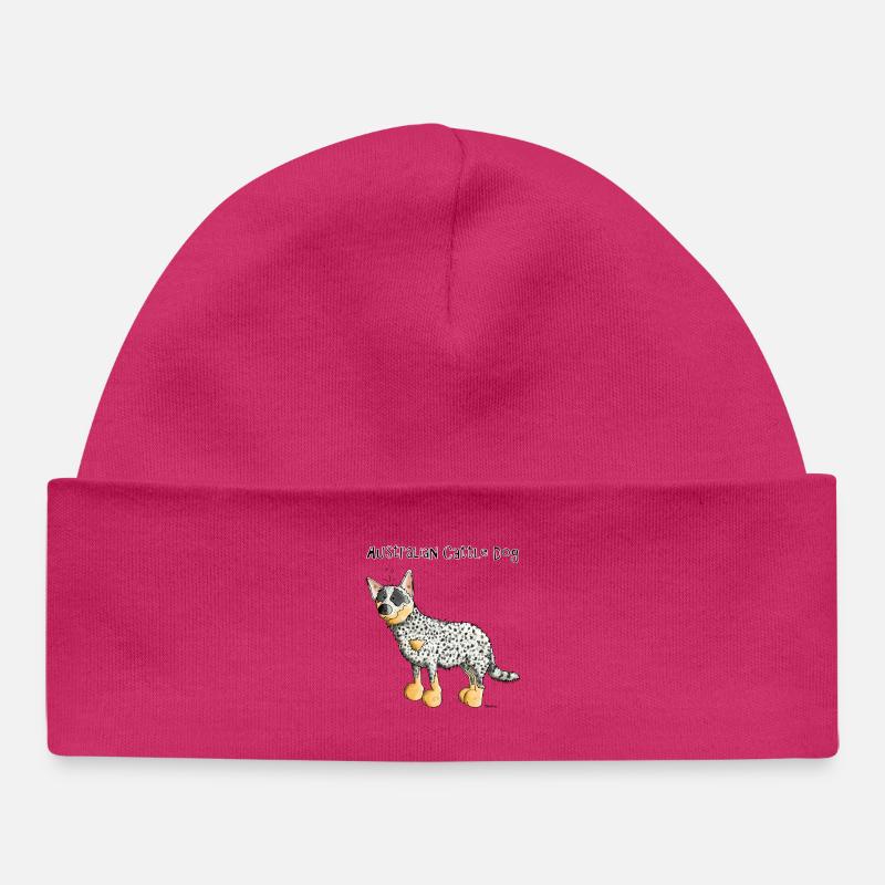 Bouvier Australien - Australian Cattle Dog - Bonnet bébé bio - hot pink