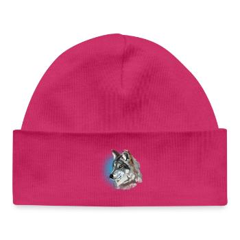 Loup - Bonnet bébé bio - hot pink - Devant