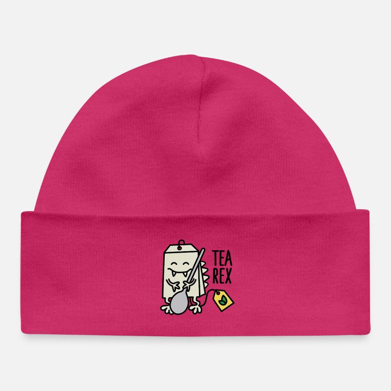 Tea Rex ( T-rex ) - Baby Organic Beanie - hot pink