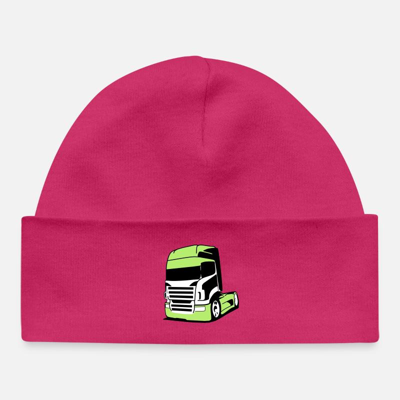 Camion V8 saisissant - Bonnet bébé bio - hot pink