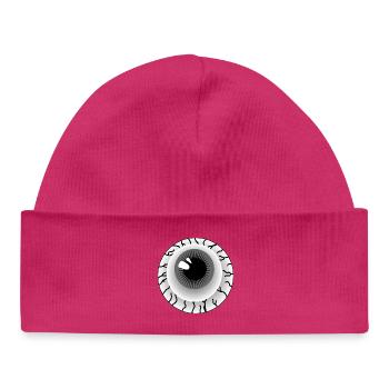 Grey eyeball - Baby Organic Beanie - hot pink - Front