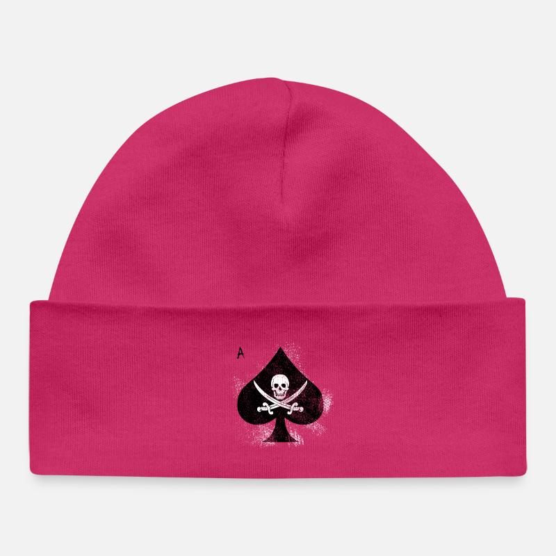 Spade Skull Pirates Design - Bonnet bébé bio - hot pink