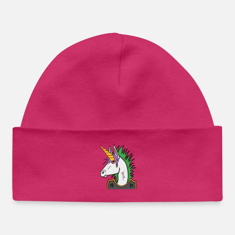Licorne Punk - Bonnet bébé bio - hot pink