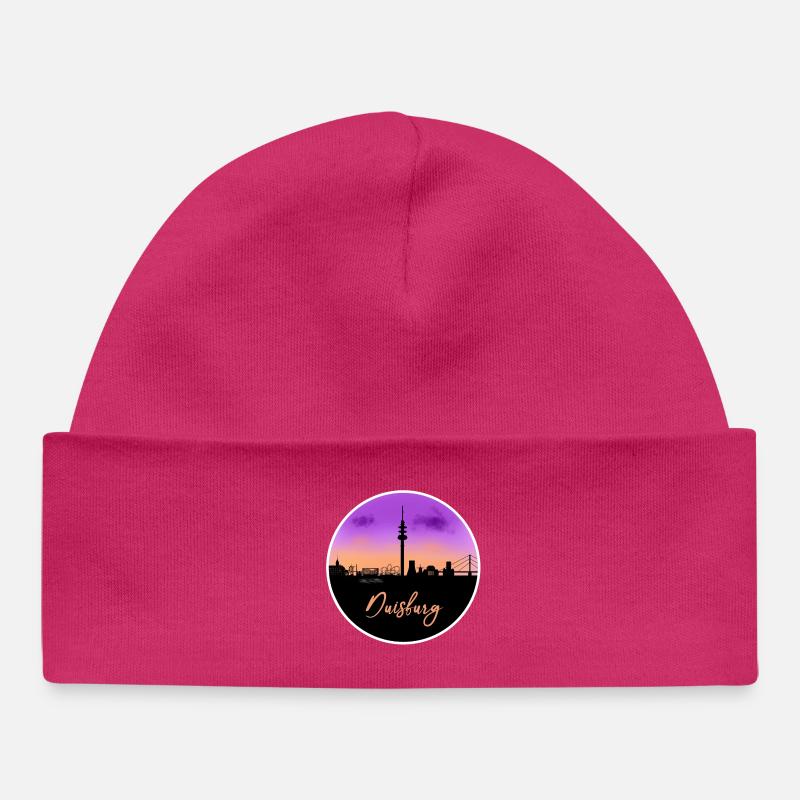 Duisbourg Fine Skyline - Bonnet bébé bio - hot pink