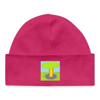 Baumdurchbruch Pop Art Waldszene - Baby Organic Mütze - hot Pink - Vorne