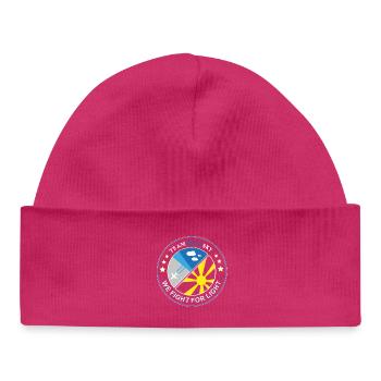 Blue Sky Flight Team Patch - Baby Organic Beanie - hot pink - Front