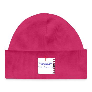 Ne pas me faire chier - Bonnet bébé bio - hot pink - Devant