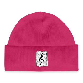 Musical Note Music - Baby Organic Beanie - hot pink - Front