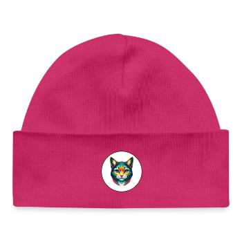 Australische Nebelkatzenrasse Cartoon Kawaii Tier - Baby Organic Mütze - hot Pink - Vorne