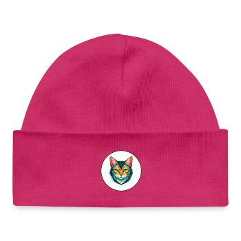Chat Somali Race Dessin Animé Kawaii Animal Pet - Bonnet bébé bio - hot pink - Devant