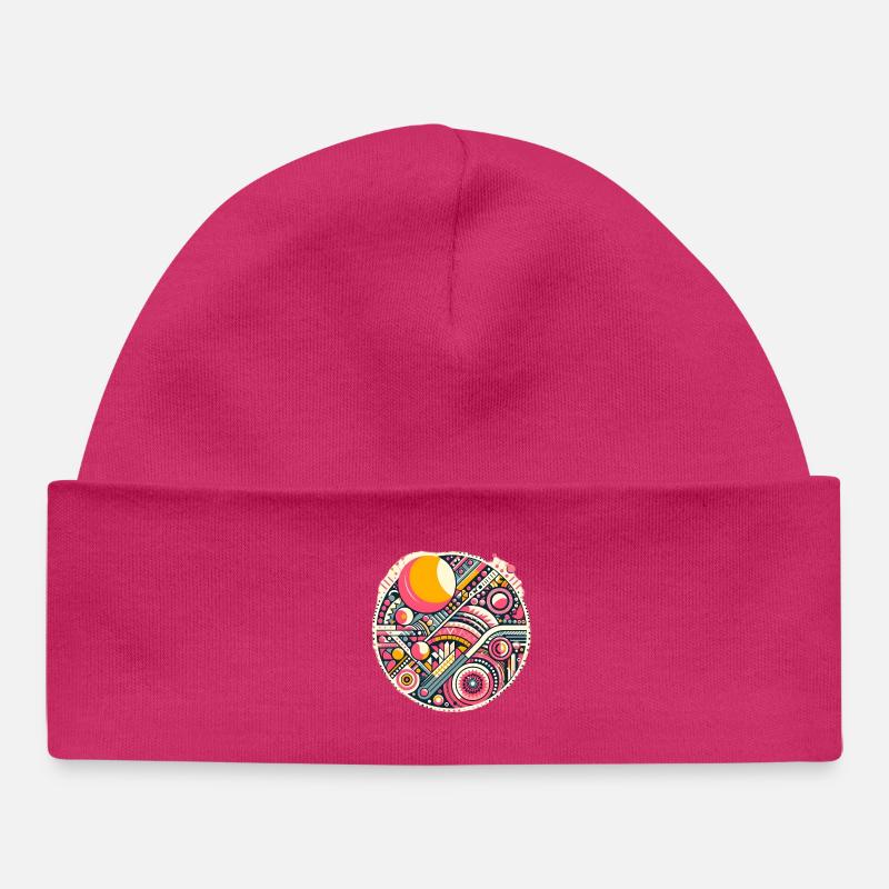 Neon Geometry — Orbit Bloom - Baby Organic Mütze - hot Pink