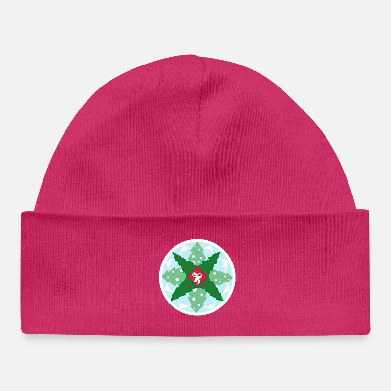 motif de noël - Bonnet bébé bio - hot pink
