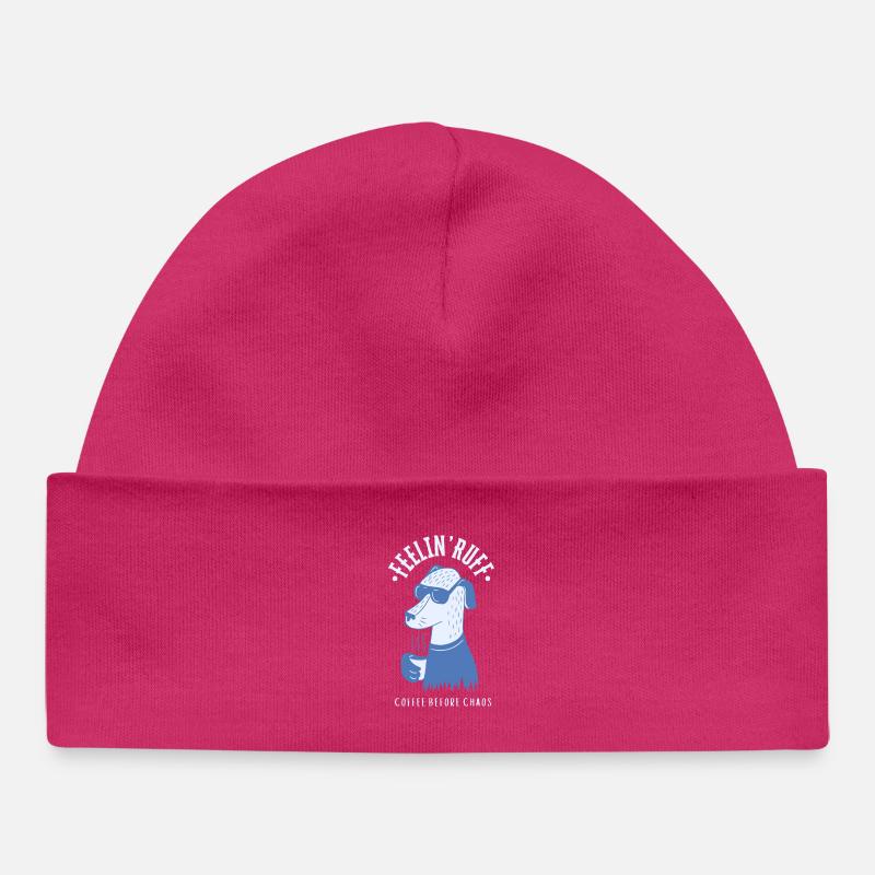 Feelin' Ruff – Le café avant le chaos - Bonnet bébé bio - hot pink